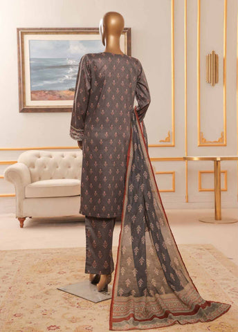 Bin Saeed Fabric - NSM-092-EMB R-64-3 Piece Chikankari Stitched Suit