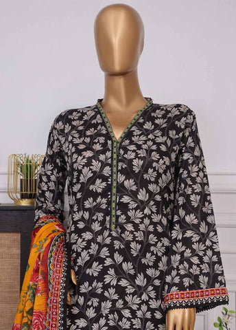 Bin Saeed Fabric - NSM-093- 3 Piece Printed Farshi Shalwar Suit