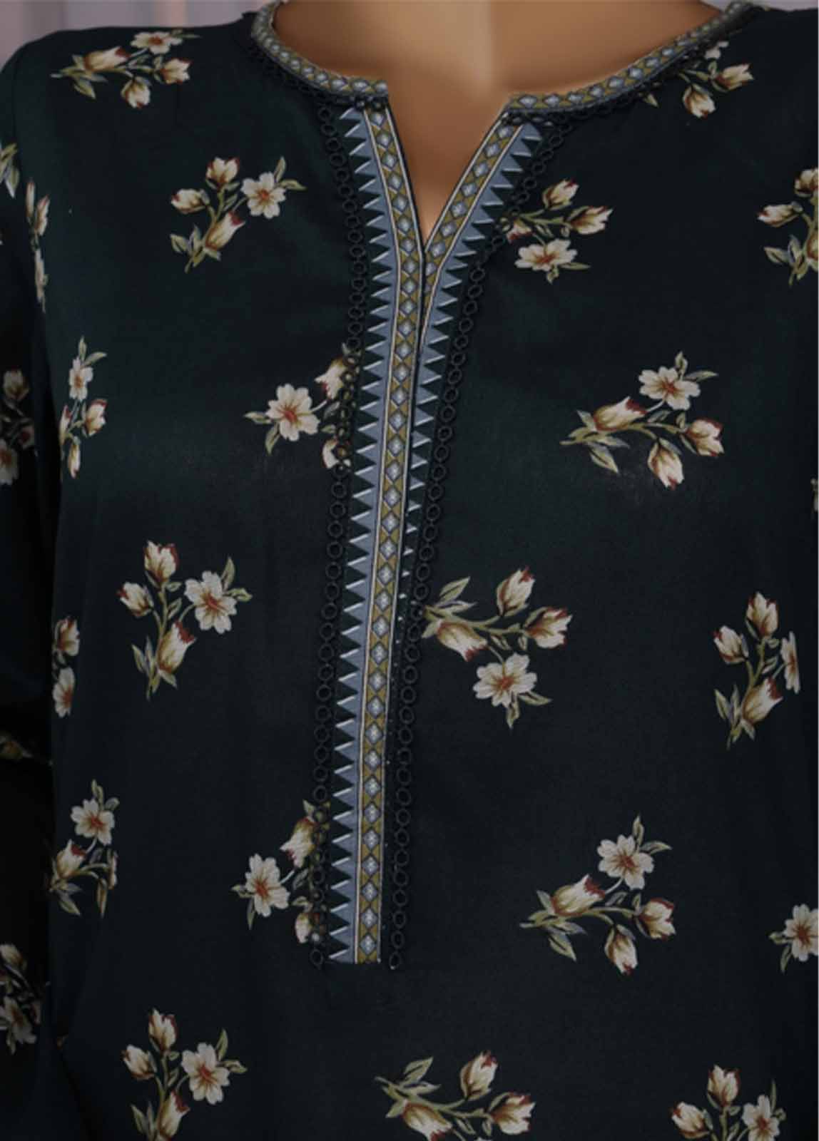 Bin Saeed Fabric - NSM-094- 3 Piece Printed Farshi Shalwar Suit