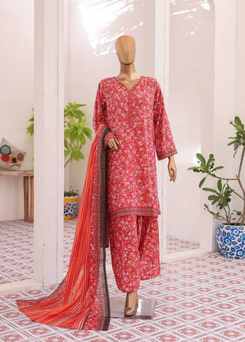 Bin Saeed Fabric - NSM-098- 3 Piece Printed Farshi Shalwar Suit