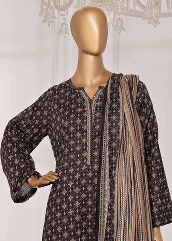 Bin Saeed Fabric - NSM-099-PR R1-4- 3 Piece Printed Stitched Suit