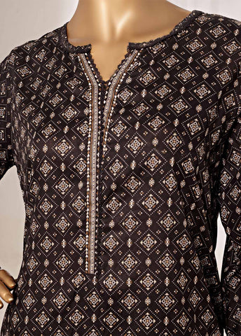 Bin Saeed Fabric - NSM-099-PR R1-4- 3 Piece Printed Stitched Suit