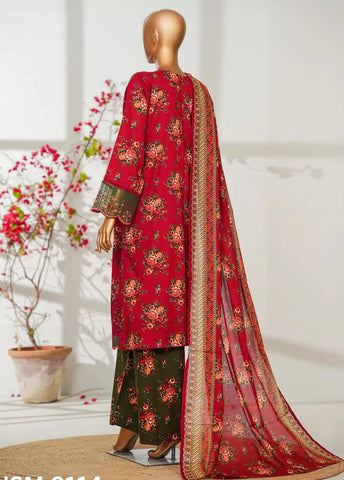 3 Piece Green Color Embroidered Lawn Shirt with Trouser & Dupatta