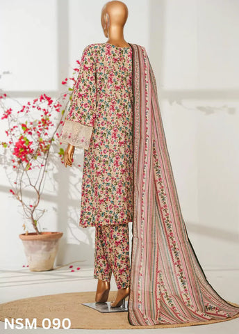 3 Piece MultiColor Embroidered Lawn Shirt with Trouser & Dupatta