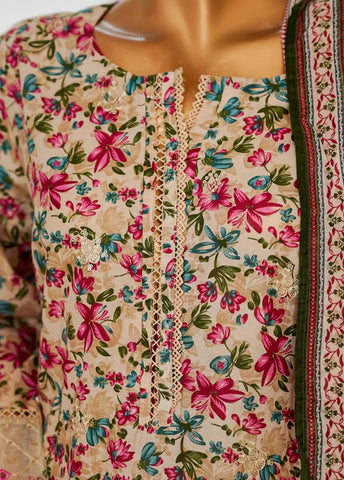 3 Piece MultiColor Embroidered Lawn Shirt with Trouser & Dupatta