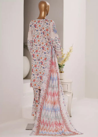 3 Piece Embroidered Powder Pink Color Lawn Shirt with Trouser & Embroidered Dupatta