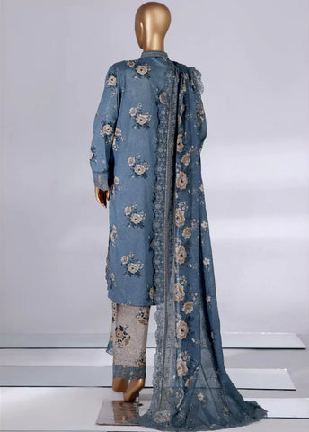 3 Piece Color Embroidered Lawn Shirt with Embroidered Trouser & Dupatta