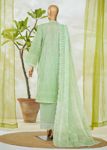 3 Piece Lime Green Color Embroidered Lawn Shirt with Embroidered Trouser & Dupatta