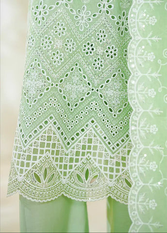 3 Piece Lime Green Color Embroidered Lawn Shirt with Embroidered Trouser & Dupatta