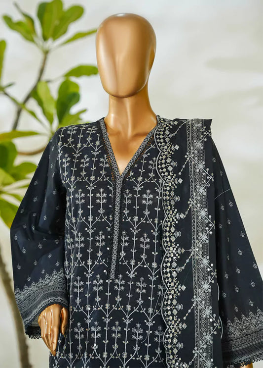 3 Piece Teal Color Embroidered Lawn Shirt with Embroidered Trouser & Dupatta