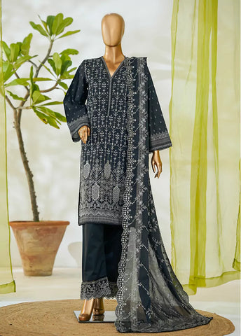 3 Piece Teal Color Embroidered Lawn Shirt with Embroidered Trouser & Dupatta
