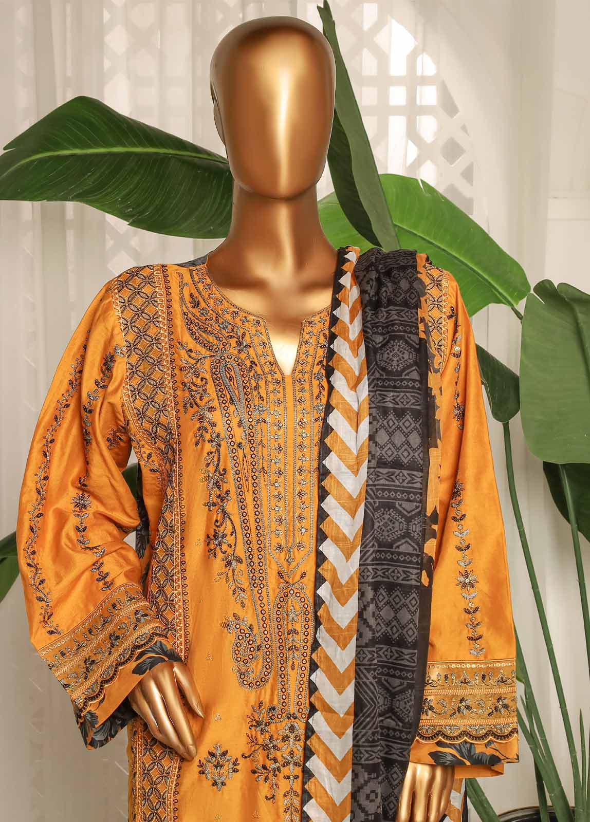 Bin Saeed Fabric - NSM-EMB-002- 3 Piece Luxury Embroidered Stitched Suit