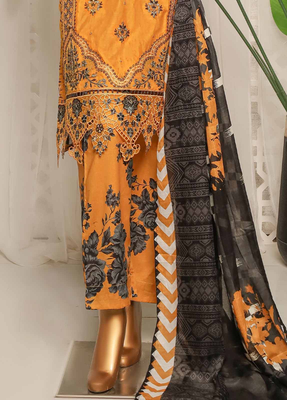 Bin Saeed Fabric - NSM-EMB-002- 3 Piece Luxury Embroidered Stitched Suit