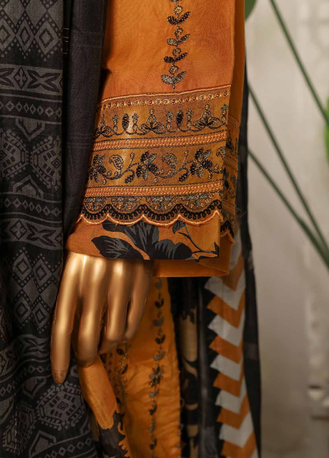 Bin Saeed Fabric - NSM-EMB-002- 3 Piece Luxury Embroidered Stitched Suit