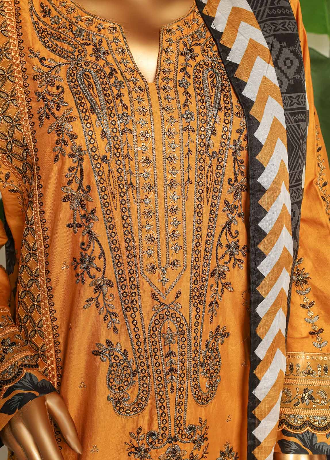 Bin Saeed Fabric - NSM-EMB-002- 3 Piece Luxury Embroidered Stitched Suit