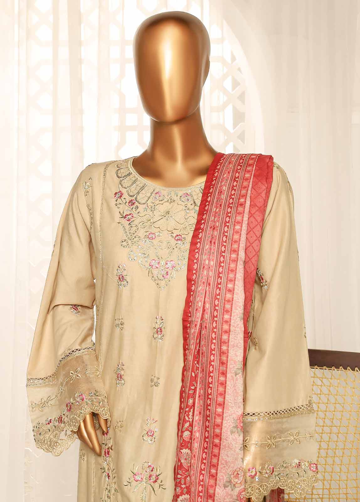 NSM-EMB-003- 3 Piece Luxury Embroidered Stitched Suit