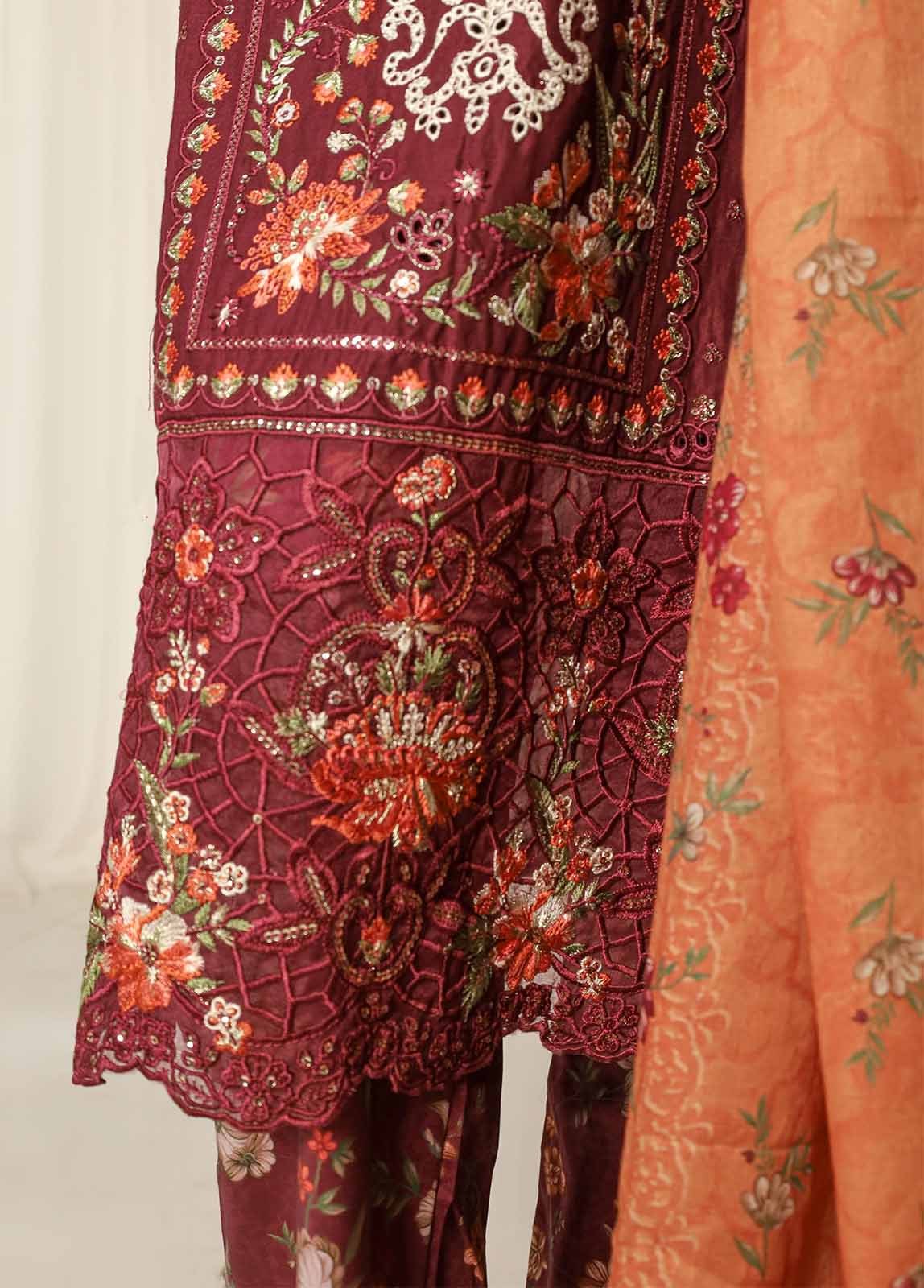 Bin Saeed Fabric - NSM-EMB-004- 3 Piece Luxury Embroidered Stitched Suit