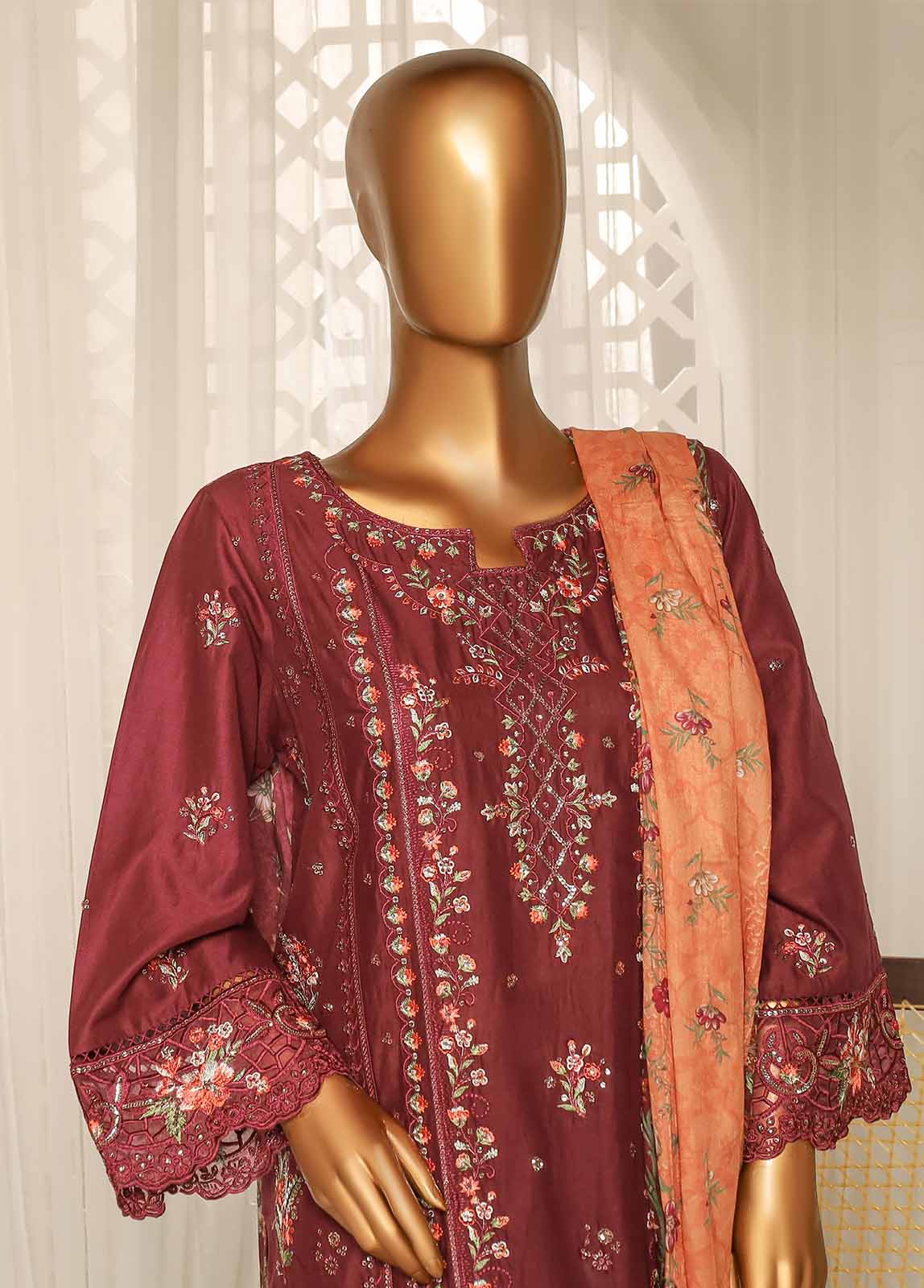 Bin Saeed Fabric - NSM-EMB-004- 3 Piece Luxury Embroidered Stitched Suit
