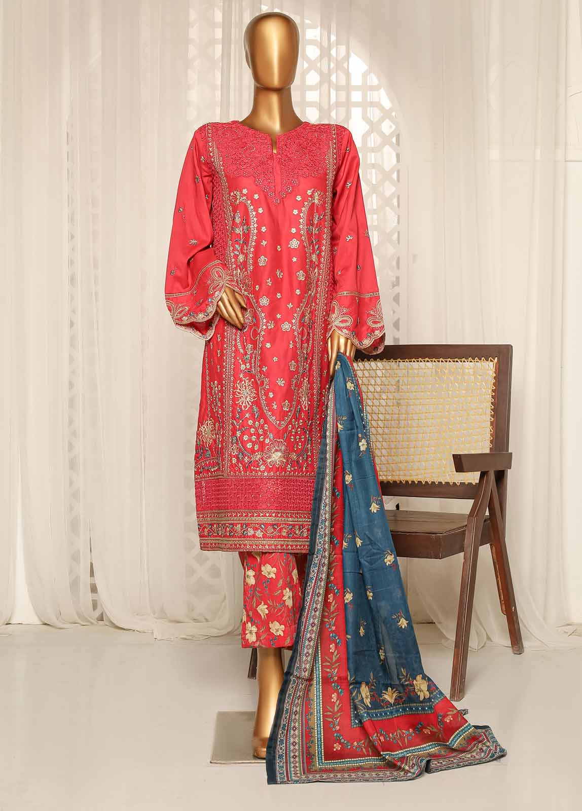 Bin Saeed Fabric - NSM-EMB-013- 3 Piece Luxury Embroidered Stitched Suit