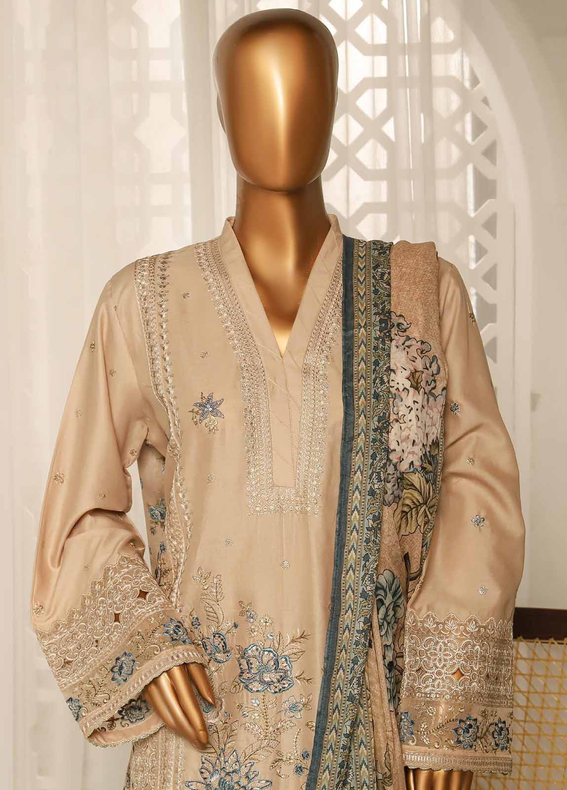 Bin Saeed Fabric - NSM-EMB-014- 3 Piece Luxury Embroidered Stitched Suit