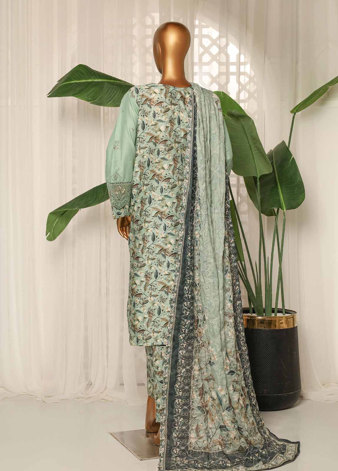 Bin Saeed Fabric - NSM-EMB-015- 3 Piece Luxury Embroidered Stitched Suit
