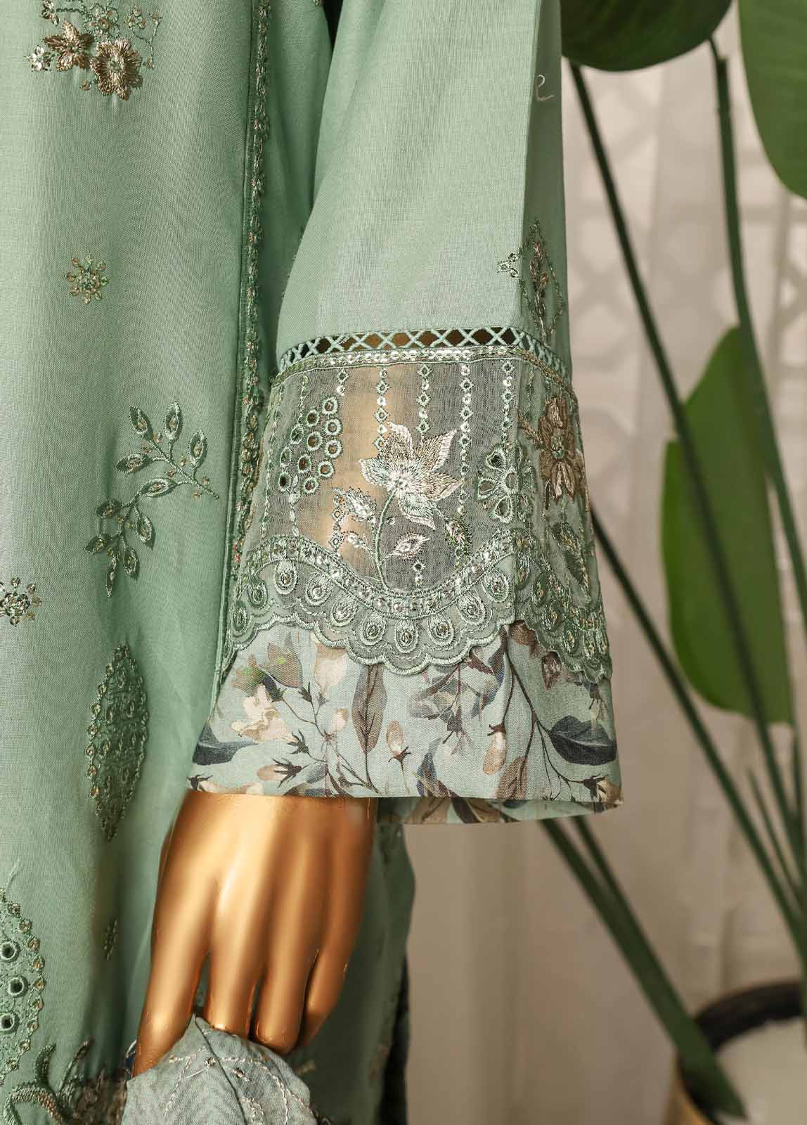 Bin Saeed Fabric - NSM-EMB-015- 3 Piece Luxury Embroidered Stitched Suit