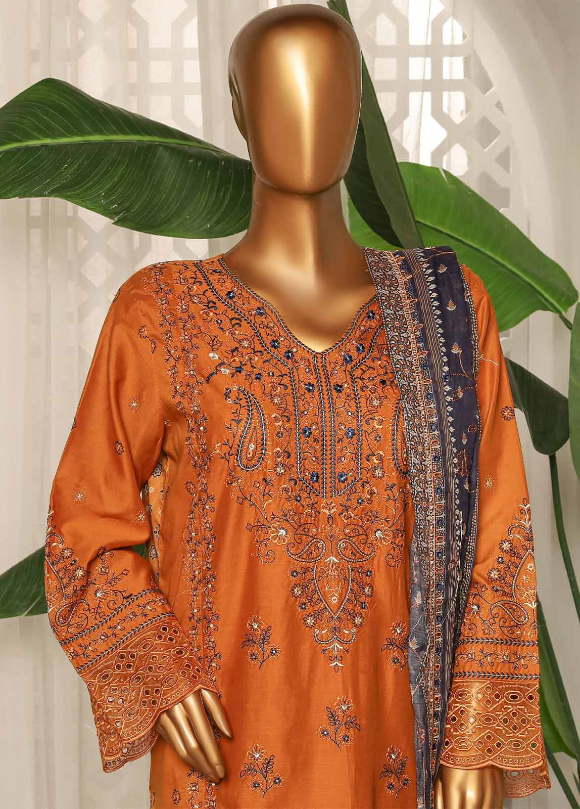 NSM-EMB-022- 3 Piece Luxury Embroidered Stitched Suit