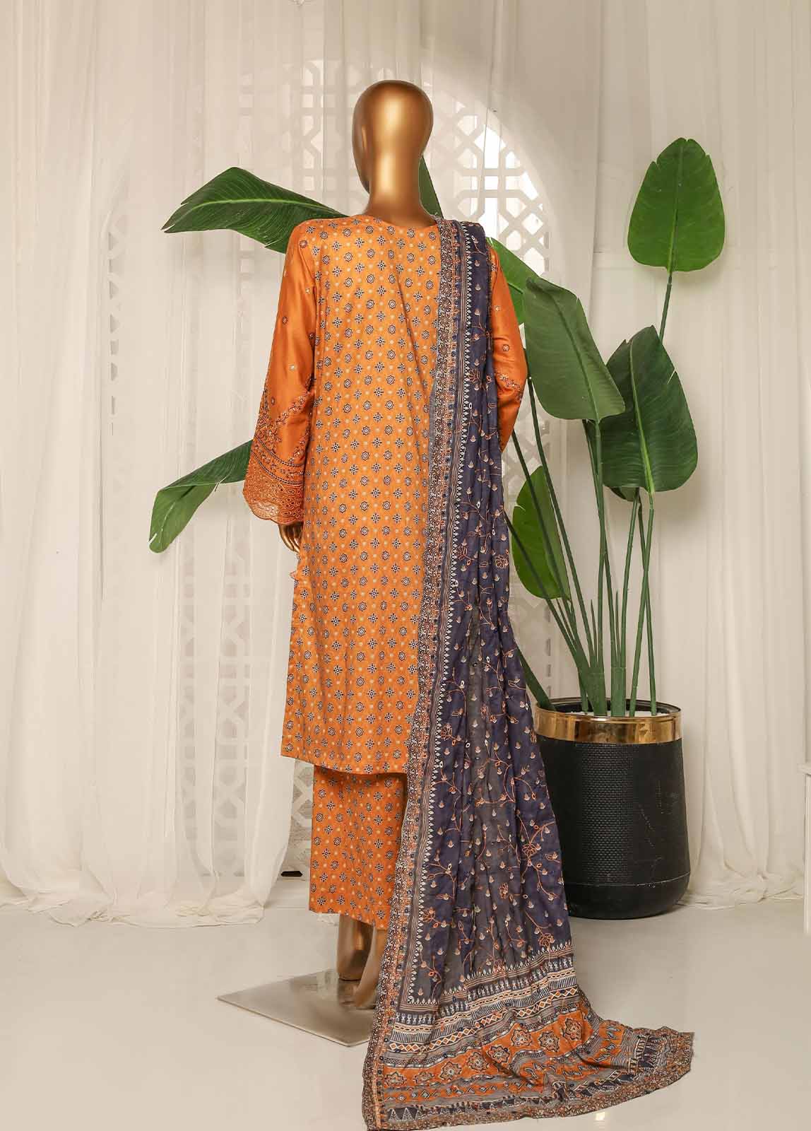 NSM-EMB-022- 3 Piece Luxury Embroidered Stitched Suit