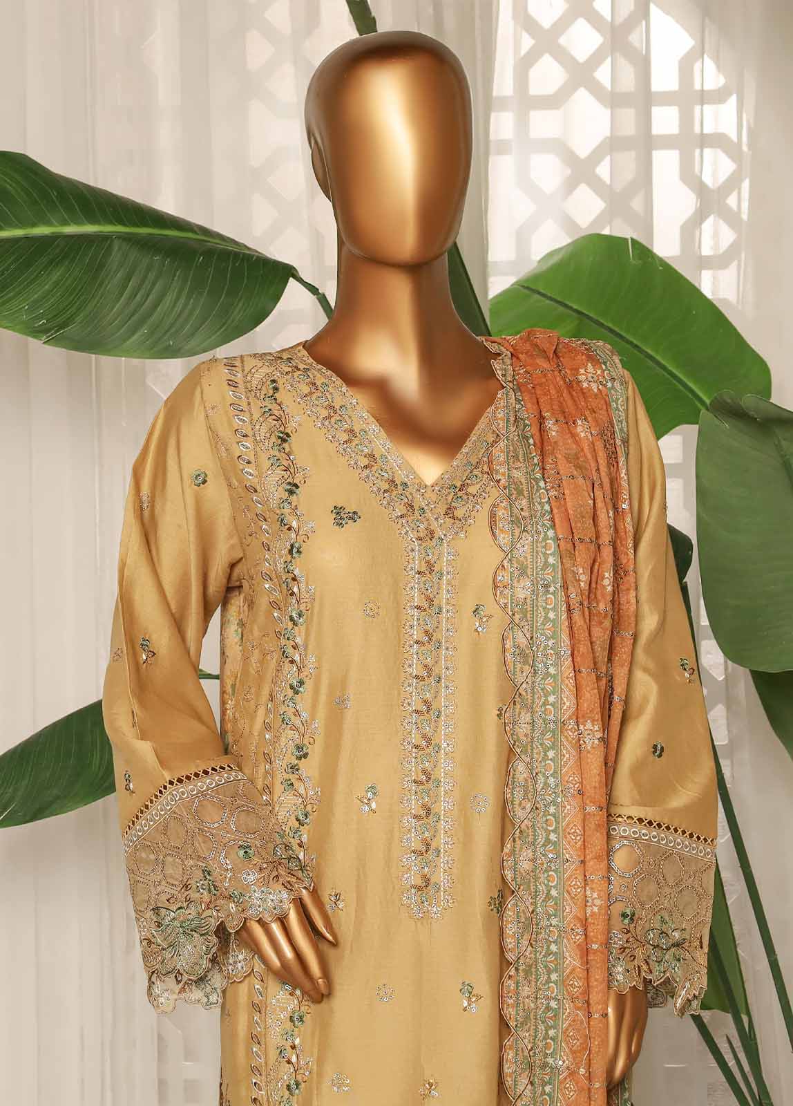 Bin Saeed Fabric - NSM-EMB-028- 3 Piece Luxury Embroidered Stitched Suit