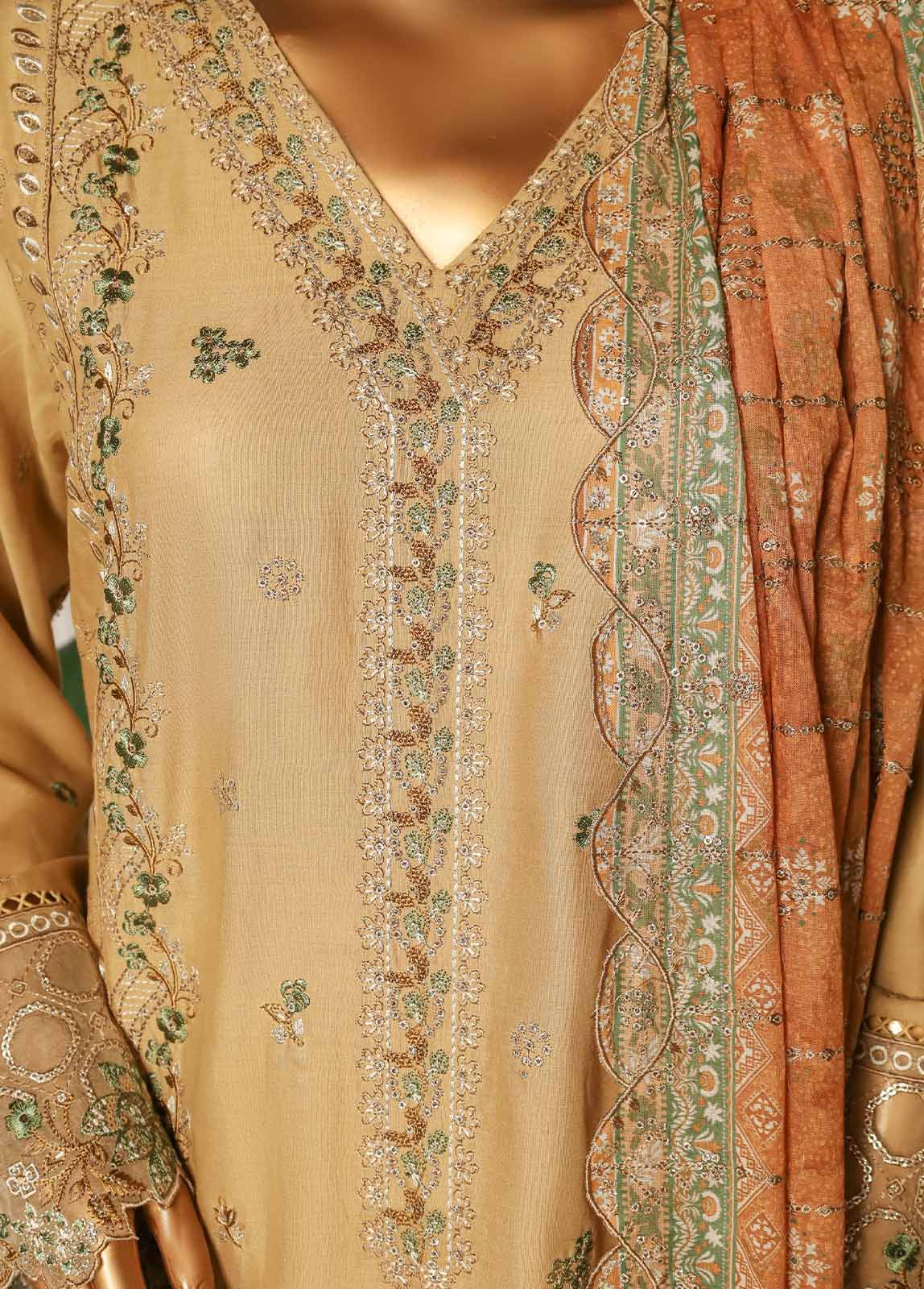 Bin Saeed Fabric - NSM-EMB-028- 3 Piece Luxury Embroidered Stitched Suit