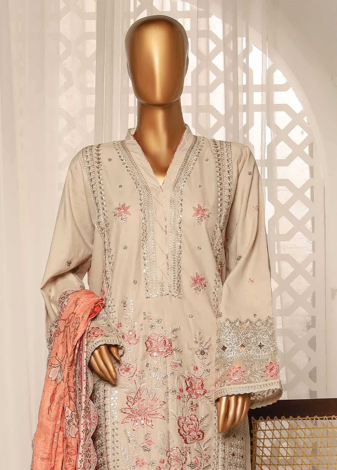 Bin Saeed Fabric - NSM-EMB-029- 3 Piece Luxury Embroidered Stitched Suit