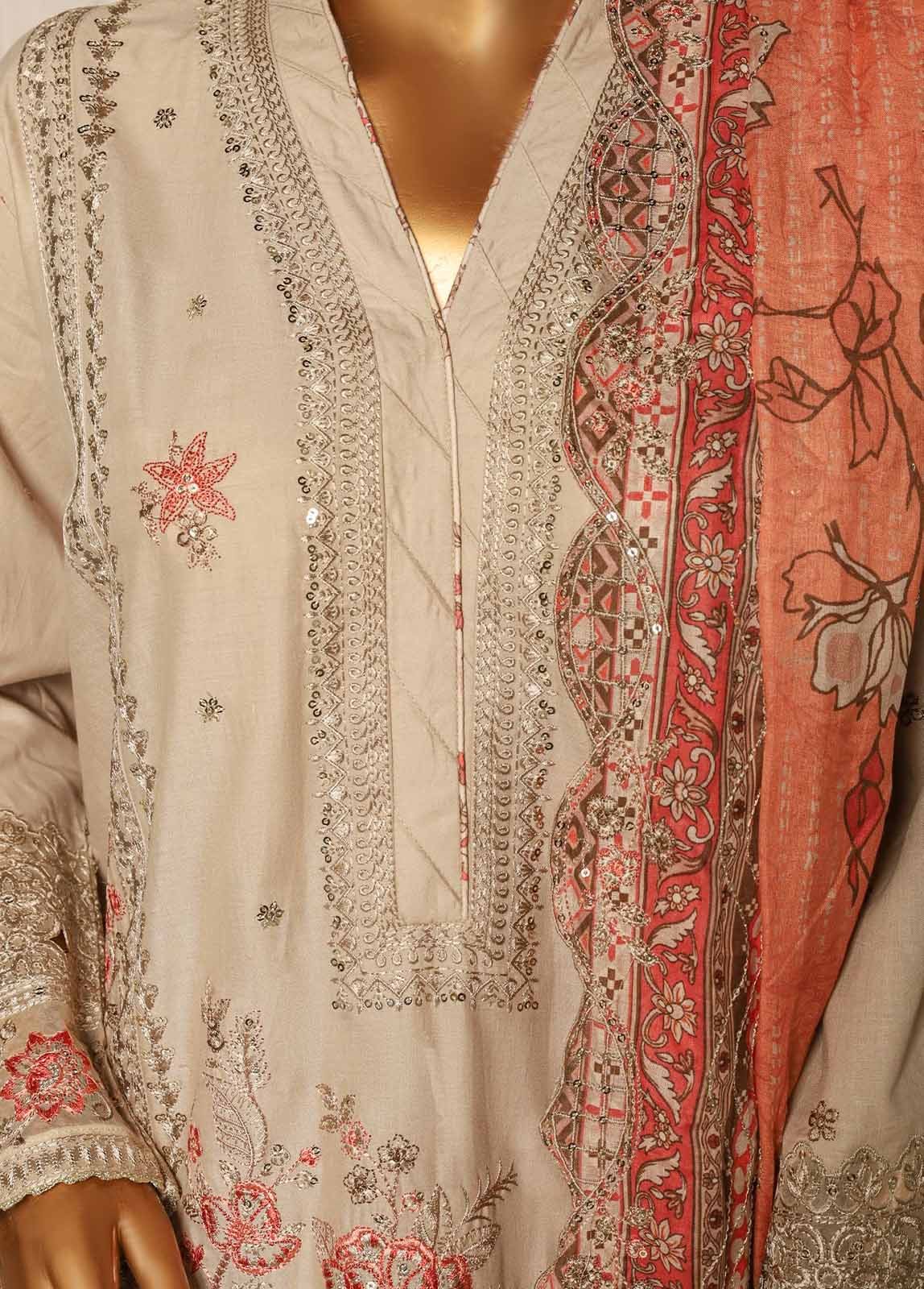 Bin Saeed Fabric - NSM-EMB-029- 3 Piece Luxury Embroidered Stitched Suit