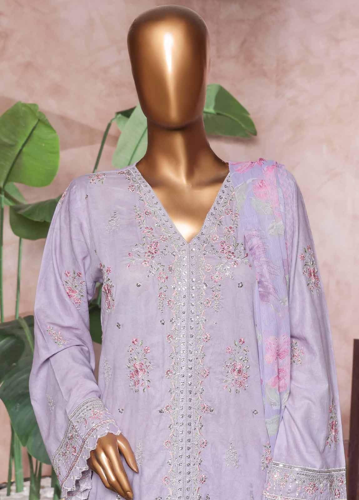 Bin Saeed Fabric - NSM-PC-027 O- 3 Piece Luxury Embroidered Stitched Suit