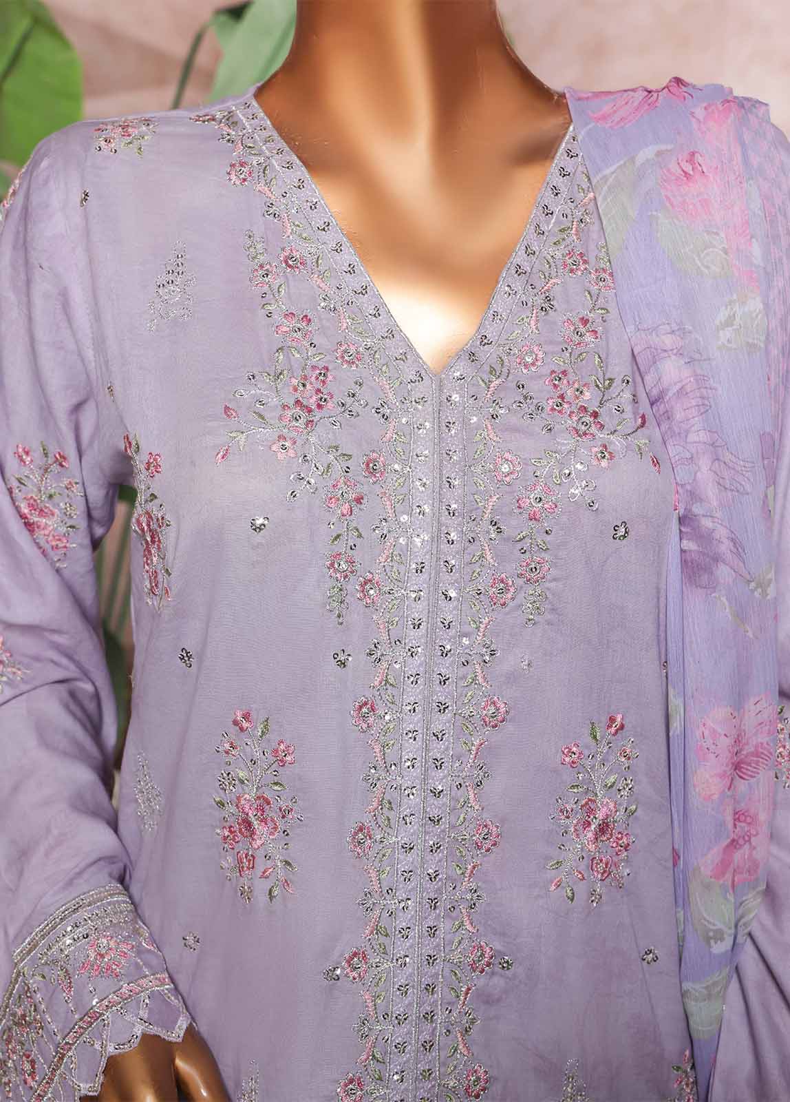 Bin Saeed Fabric - NSM-PC-027 O- 3 Piece Luxury Embroidered Stitched Suit
