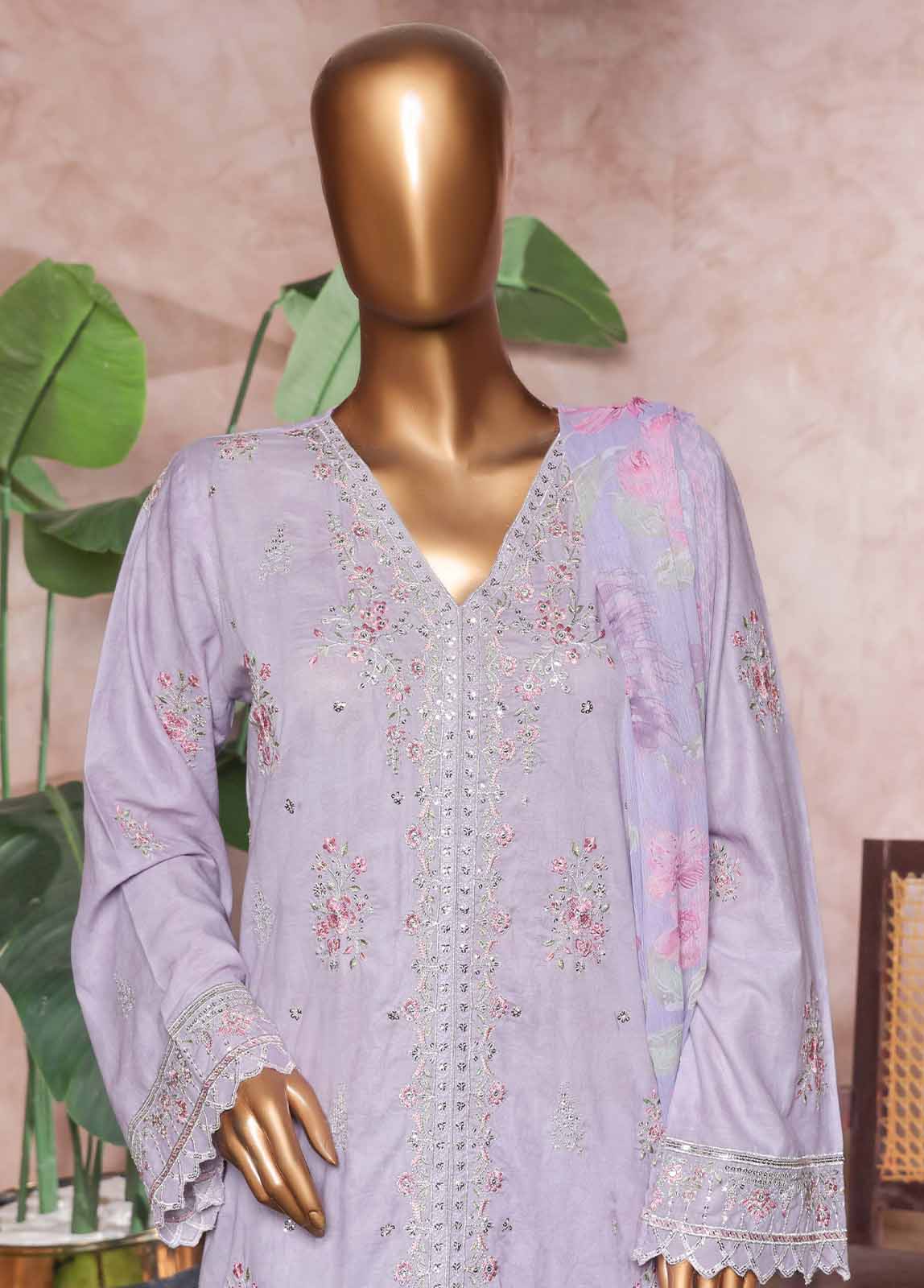 Bin Saeed Fabric - NSM-PC-027 O- 3 Piece Luxury Embroidered Stitched Suit