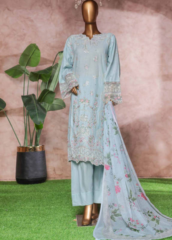 Bin Saeed Fabric - NSM-PC-028 - 3 Piece Luxury Embroidered Stitched Suit