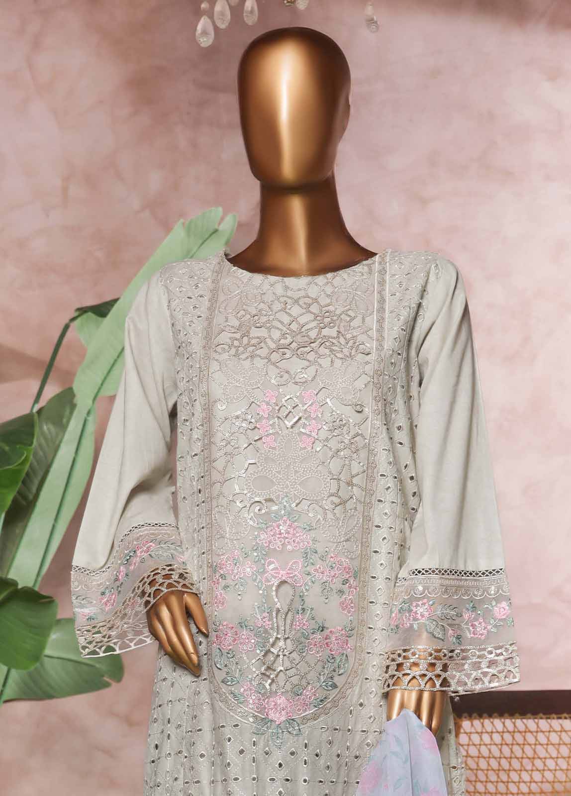 Bin Saeed Fabric - NSM-PC-029- 3 Piece Luxury Embroidered Stitched Suit
