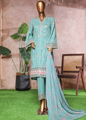 Bin Saeed Fabric - NSM-PC-030- 3 Piece Luxury Embroidered Stitched Suit