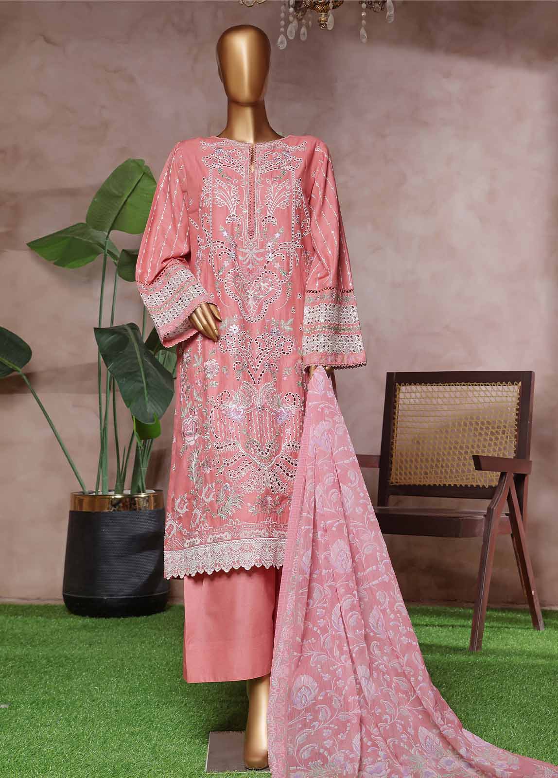Bin Saeed Fabric - NSM-PC-031- 3 Piece Luxury Embroidered Stitched Suit