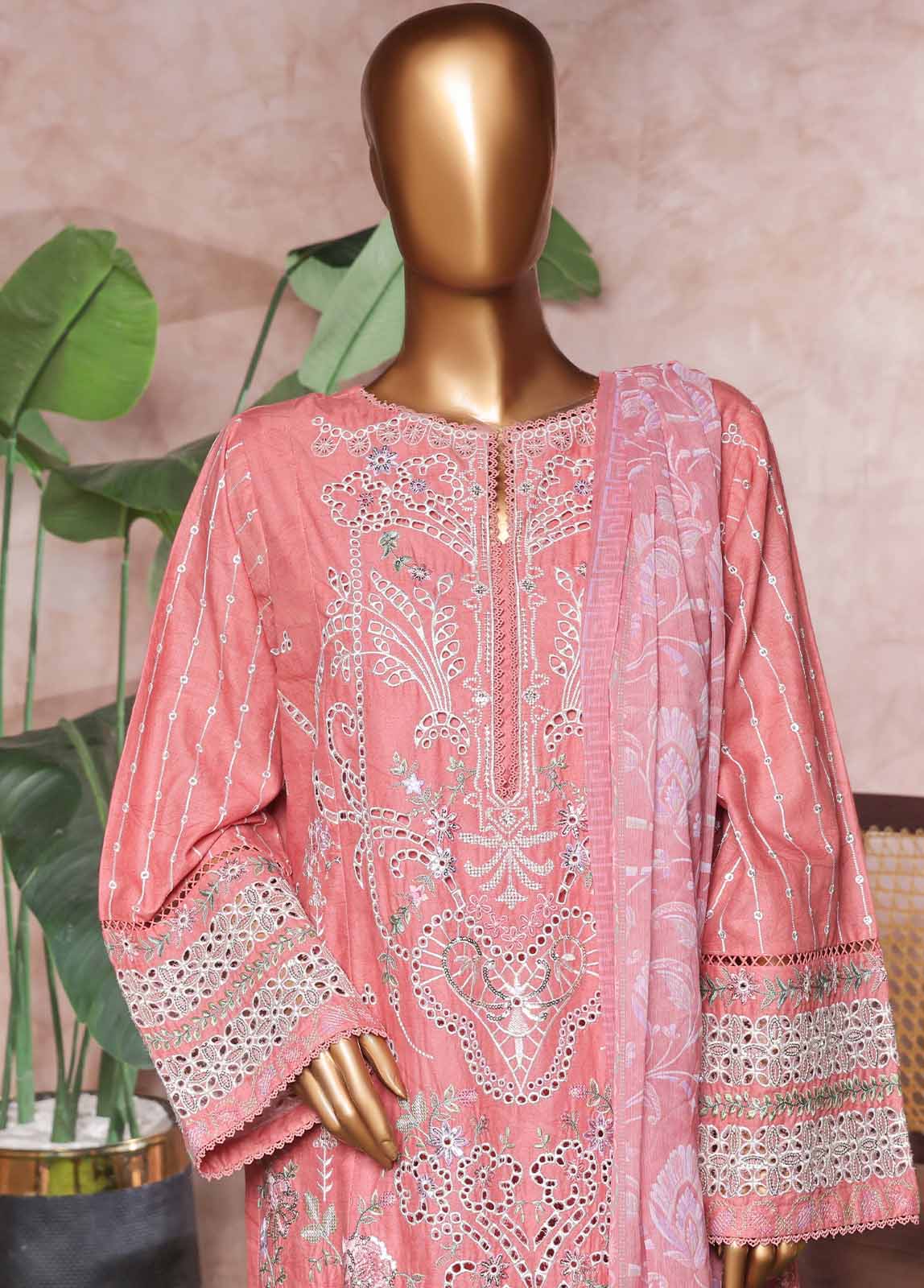 Bin Saeed Fabric - NSM-PC-031- 3 Piece Luxury Embroidered Stitched Suit