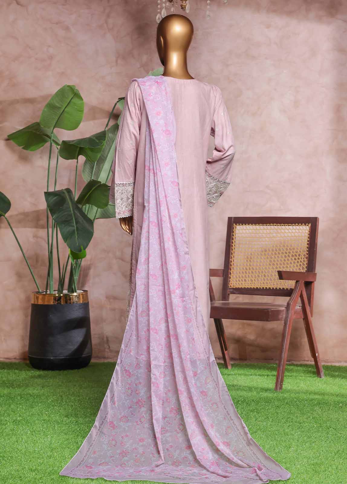 Bin Saeed Fabric - NSM-PC-032- 3 Piece Luxury Embroidered Stitched Suit