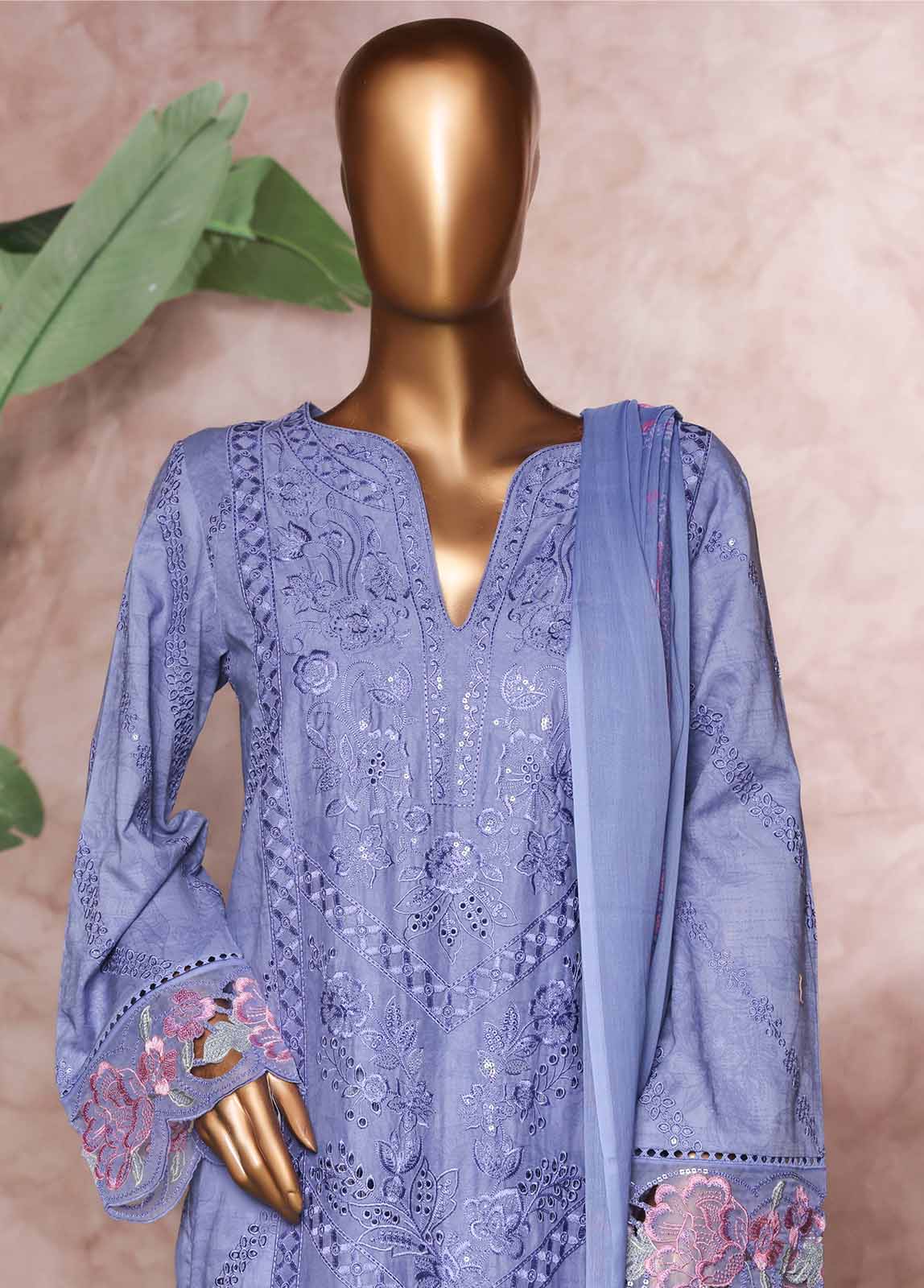 Bin Saeed Fabric - NSM-PC-035- 3 Piece Luxury Embroidered Stitched Suit