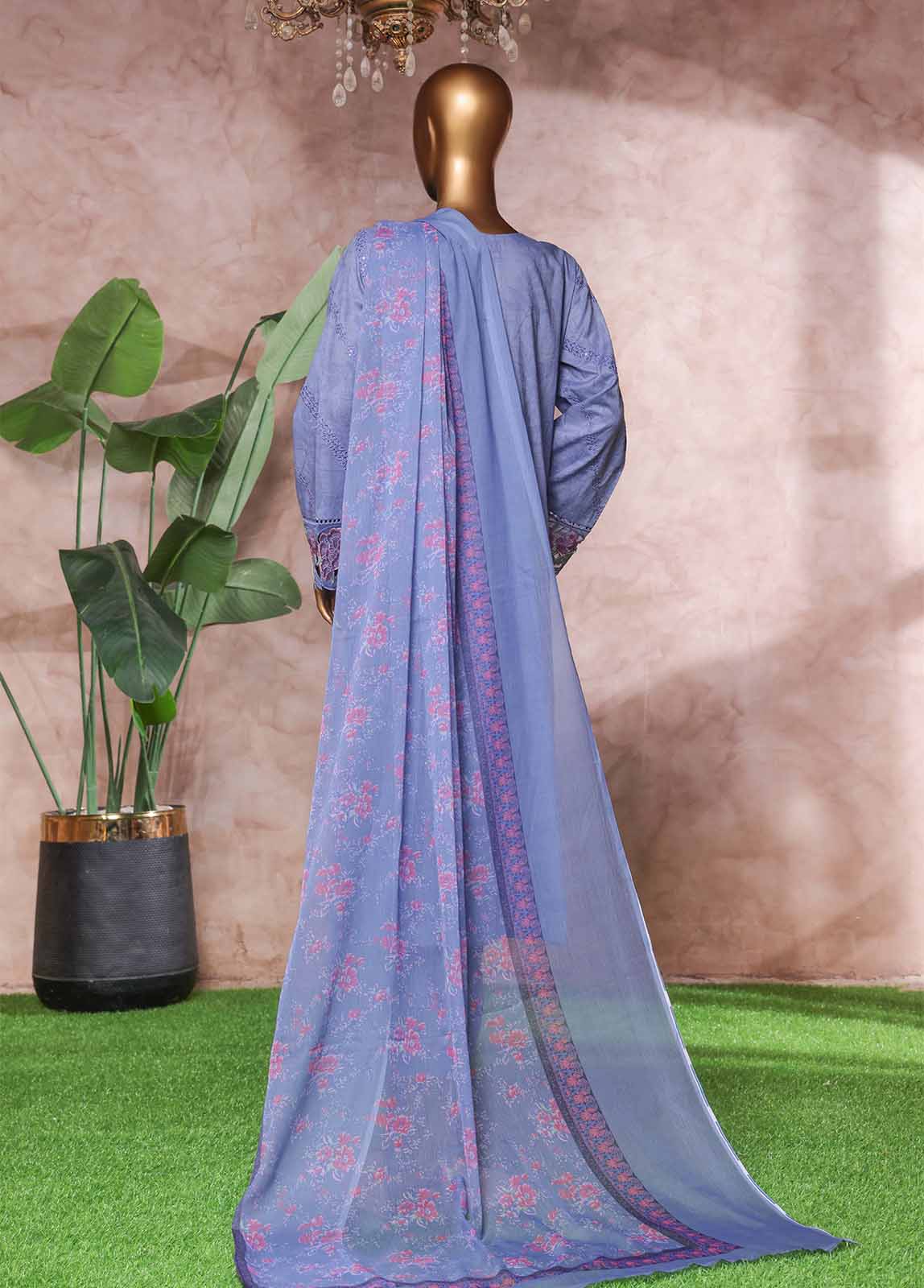 Bin Saeed Fabric - NSM-PC-035- 3 Piece Luxury Embroidered Stitched Suit