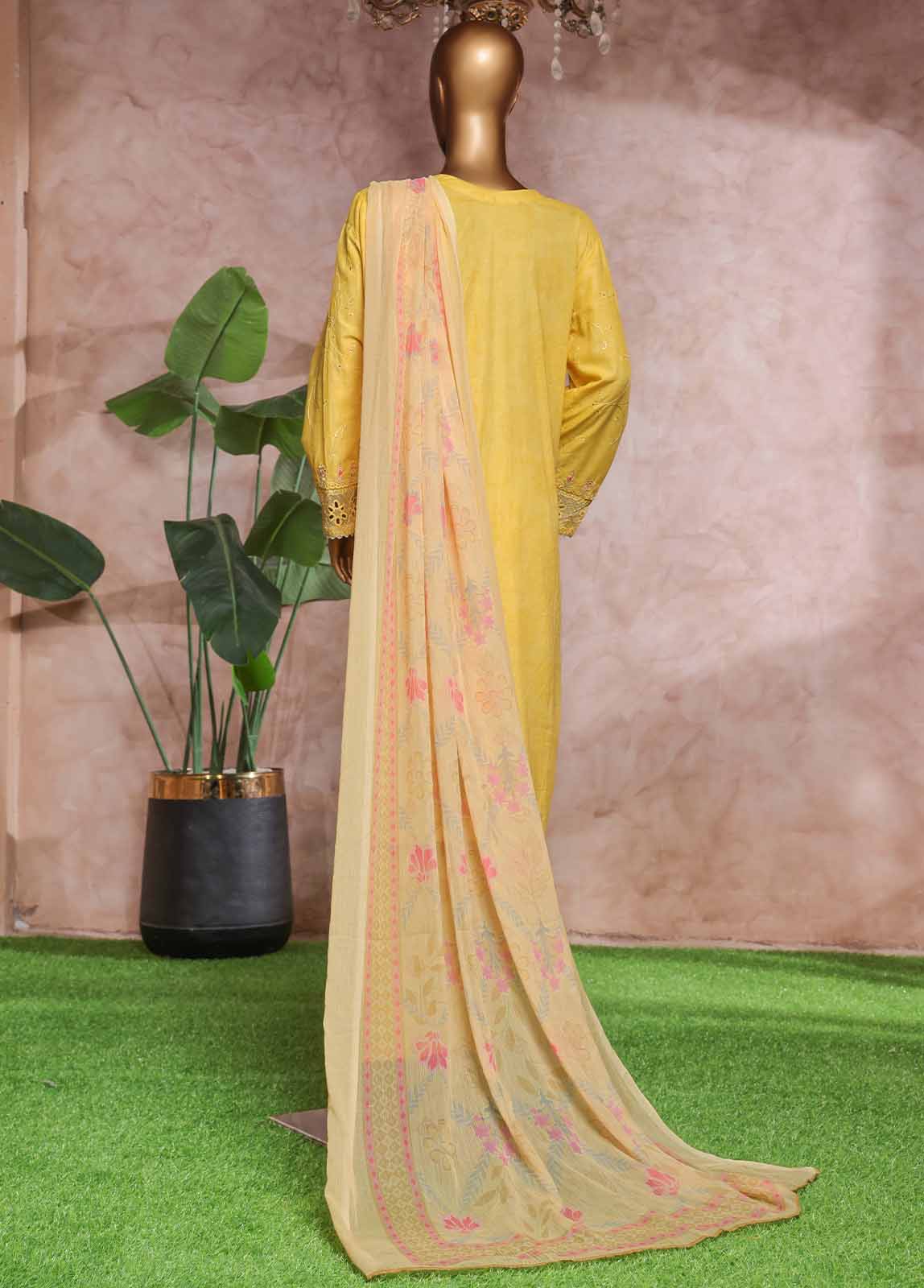 Bin Saeed Fabric - NSM-PC-036- 3 Piece Luxury Embroidered Stitched Suit