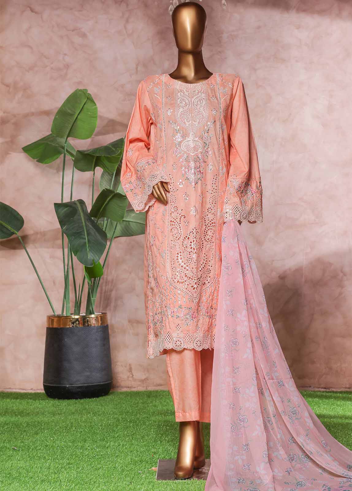 Bin Saeed Fabric - NSM-PC-037- 3 Piece Luxury Embroidered Stitched Suit