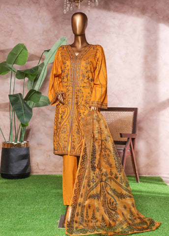 Bin Saeed Fabric - NSM-PC-038 - 3 Piece Luxury Embroidered Stitched Suit
