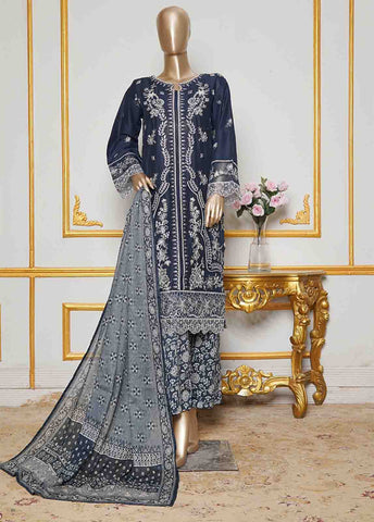 Bin Saeed Fabric - NSMC-0008- 3 Piece Cotton Embroidered Stitched Suit