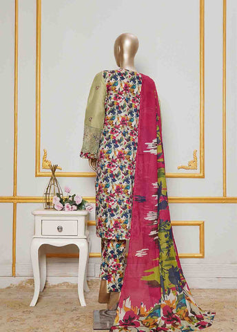 Bin Saeed Fabric - NSMC-0010- 3 Piece Cotton Embroidered Stitched Suit