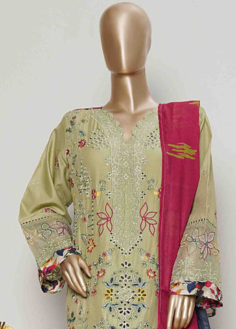 Bin Saeed Fabric - NSMC-0010- 3 Piece Cotton Embroidered Stitched Suit
