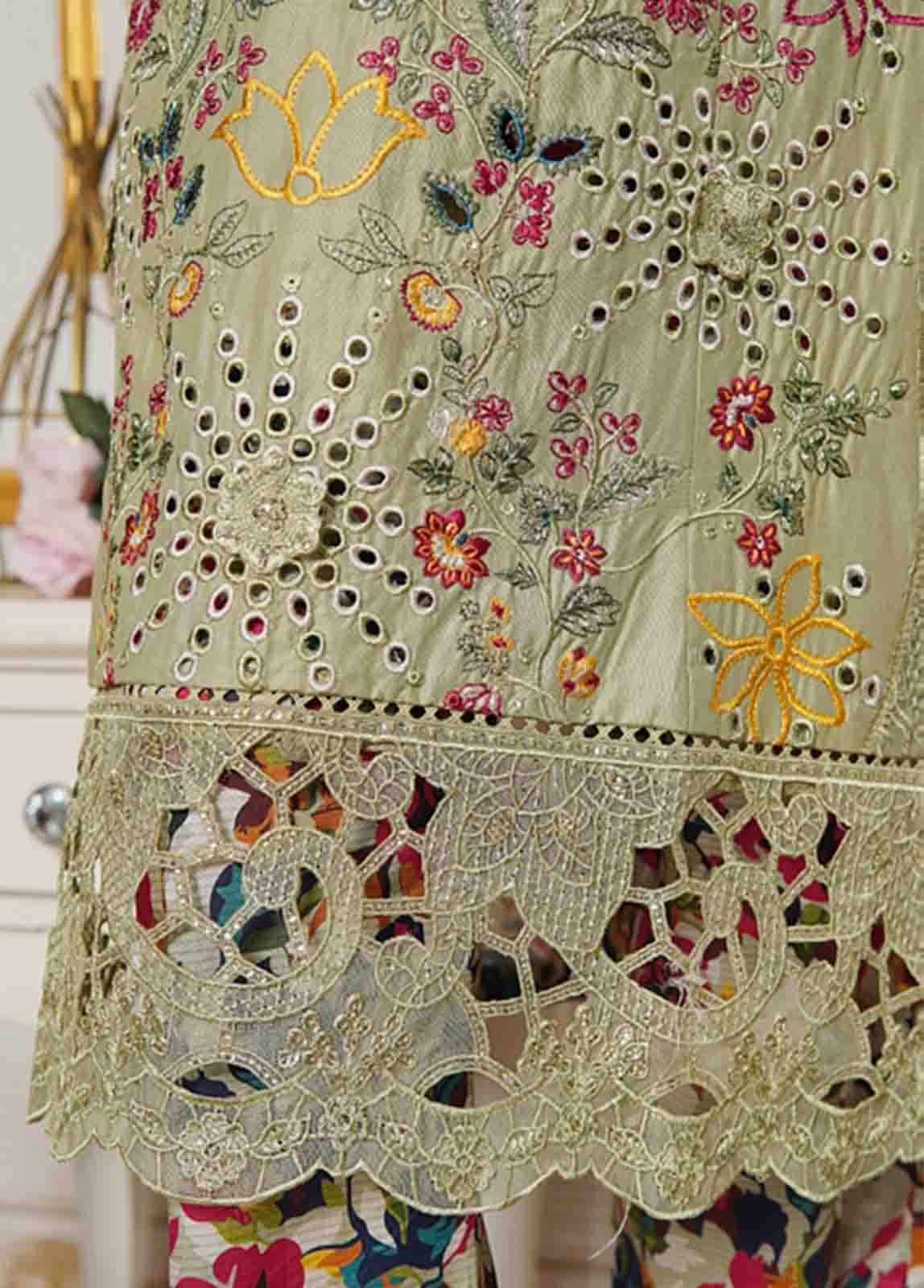 Bin Saeed Fabric - NSMC-0010- 3 Piece Cotton Embroidered Stitched Suit